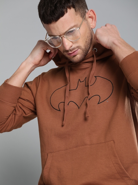 

Kook N Keech Batman Men Brown Printed Hooded Sweatshirt