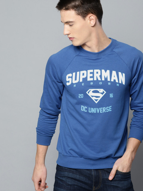 

Kook N Keech Superman Men Blue Superman Print Sweatshirt