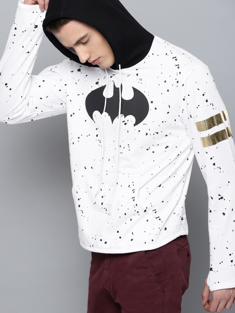 

Kook N Keech Batman Men White & Black Printed Hooded Sweatshirt