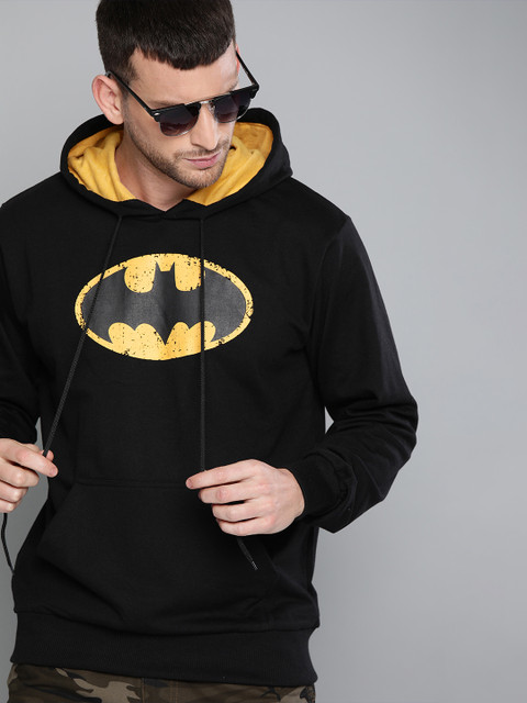 

Kook N Keech Batman Men Black Printed Hooded Sweatshirt