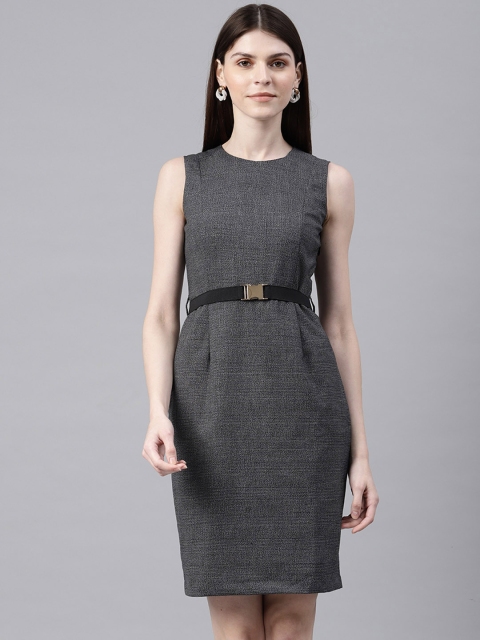 

Van Heusen Woman Black & White Checked Sheath Dress