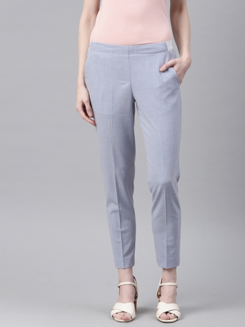 

Van Heusen Woman Women Blue Regular Fit Solid Regular Trousers