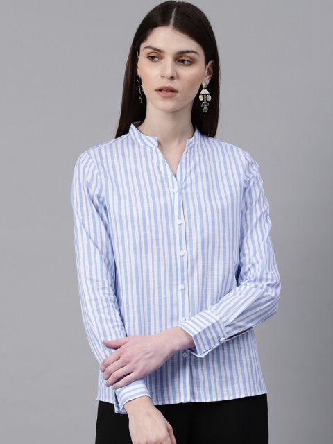 

Van Heusen Woman Women Blue & White Striped Top