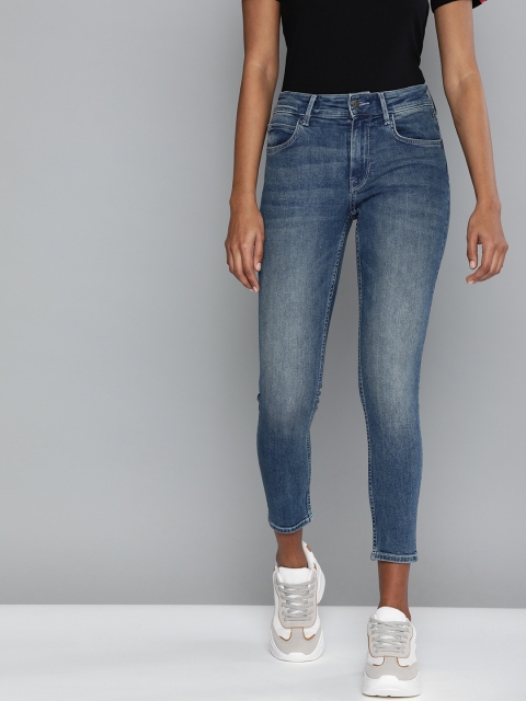 

Lee Women Blue Holly Ankle Skinny Fit High-Rise Clean Look Stretchable Jeans