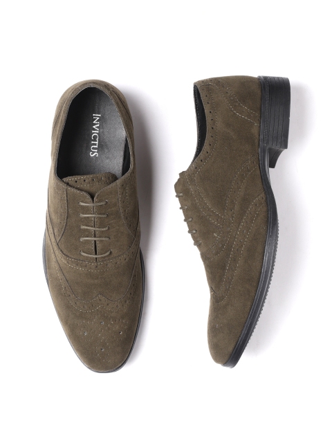 

INVICTUS Men Olive Green Semiformal Brogues