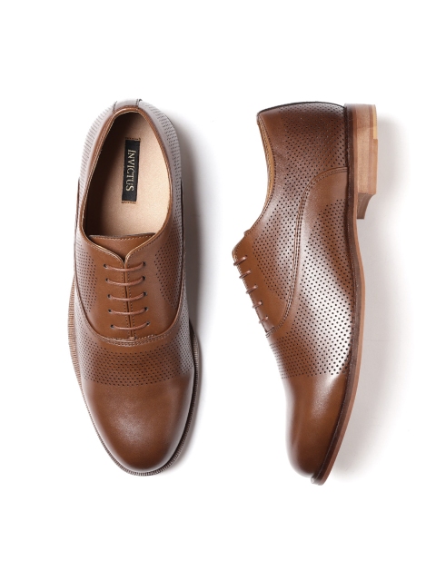

INVICTUS Men Brown Perforated Semiformal Oxfords