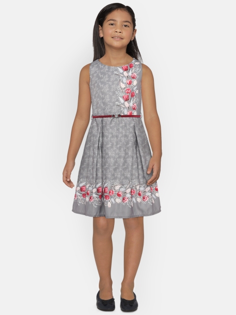 

Peppermint Girls Grey Fit and Flare Dress