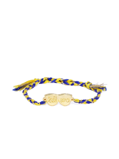

Pipa Bella Gold-Plated & Blue Bro On Duty Rakhi Wraparound Rakhi