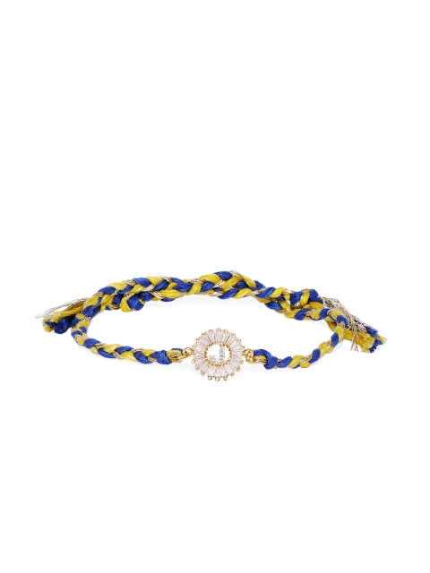 

Pipa Bella Gold-Toned & Black CZ-Studded Rakhi