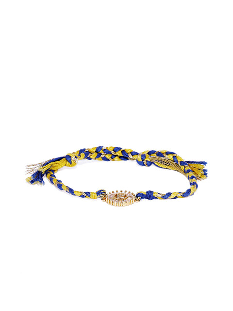 

Pipa Bella Men Gold-Plated & Blue CZ-Studded 'F' Initial Rakhi