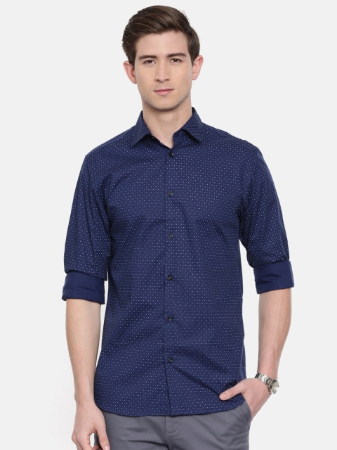 

SELECTED Men Navy Blue Slim Fit Printed Casual Shirt