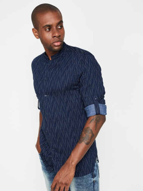 

Forca by Lifestyle Men Blue Slim Fit Self Design Casual Shirt