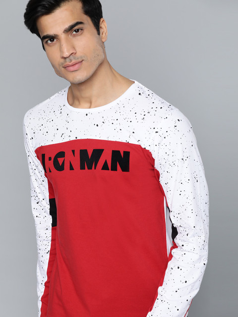 

Kook N Keech Marvel Men Red & White Colourblocked Round Neck T-shirt