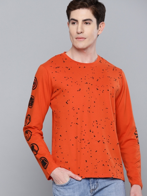 

Kook N Keech Marvel Men Orange & Black Printed Round Neck T-shirt