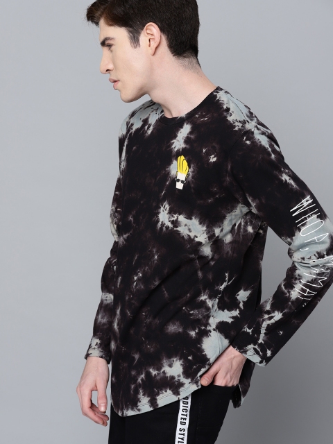 

Johnny Bravo by Kook N Keech Men Black Dyed Round Neck T-shirt