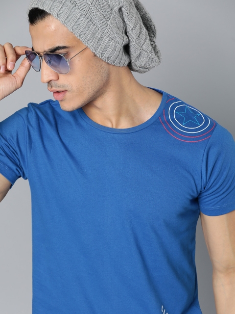 

Kook N Keech Marvel Men Blue Solid Round Neck T-shirt