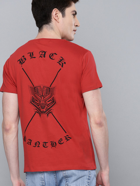 

Kook N Keech Marvel Men Red & Black Printed Back Round Neck T-shirt