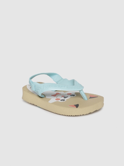 

Havaianas Girls Turquoise Blue & Beige Printed Thong Flip-Flops