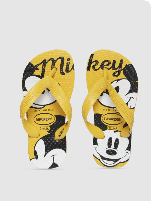 

Havaianas Unisex Yellow Printed Thong Flip-Flops