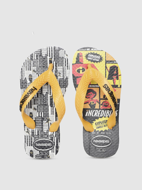 

Havaianas Unisex Kids White & Black Printed Thong Flip-Flops
