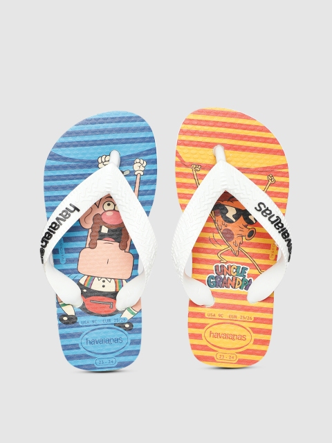 

Havaianas Unisex Blue & White Solid Thong Flip-Flops