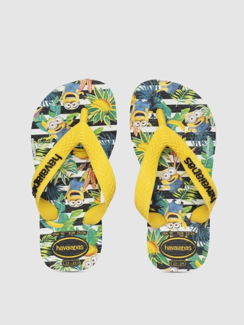 

Havaianas Unisex Kids Yellow & Multicoloured Printed Thong Flip-Flops