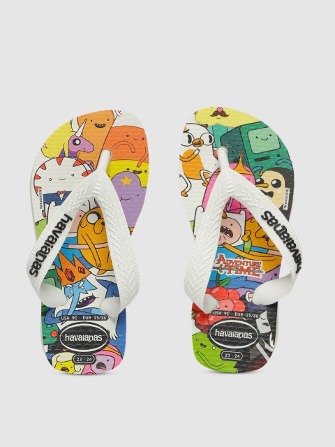 

Havaianas Unisex Kids White Printed Thong Flip-Flops