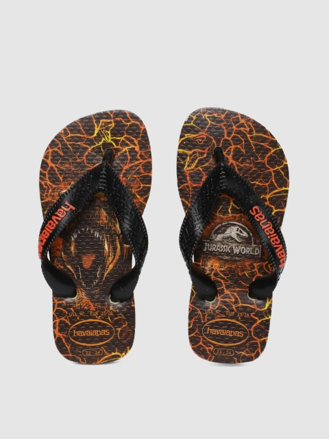 

Havaianas Boys Black & Brown Printed Thong Flip-Flops