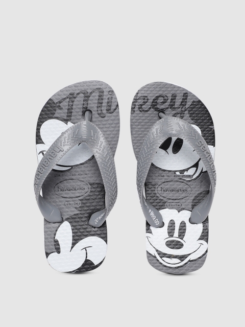 

Havaianas Unisex Kids Grey Printed Thong Flip-Flops