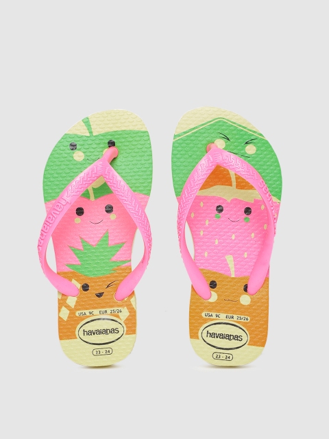 

Havaianas Girls Pink & Green Printed Thong Flip-Flops