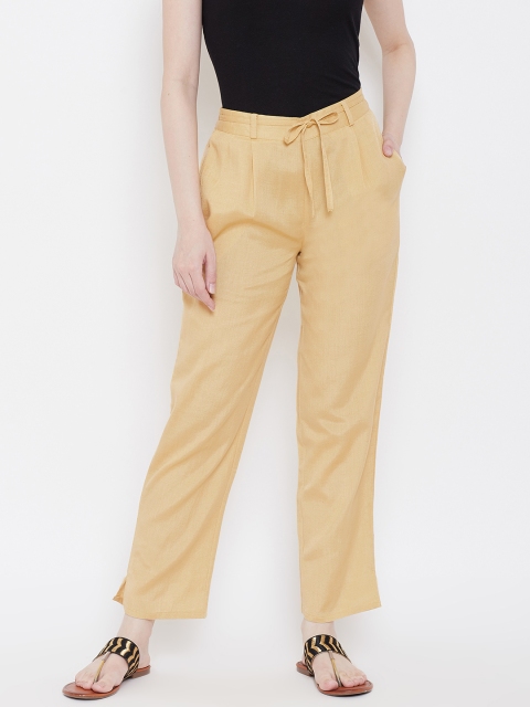 

Be Indi Women Beige Regular Fit Solid Regular Trousers, Cream