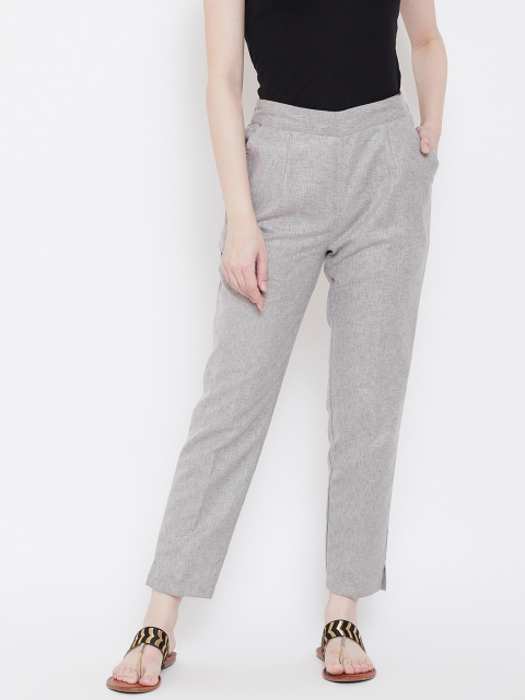 

Be Indi Women Grey Regular Fit Solid Trousers