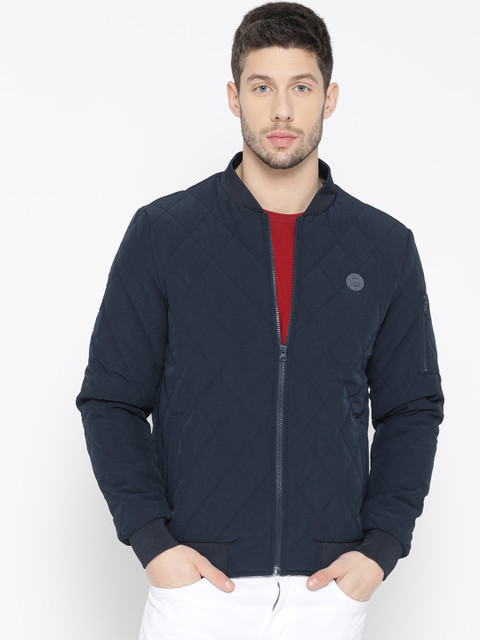 

U.S. Polo Assn. Men Navy Blue Solid Bomber Jacket