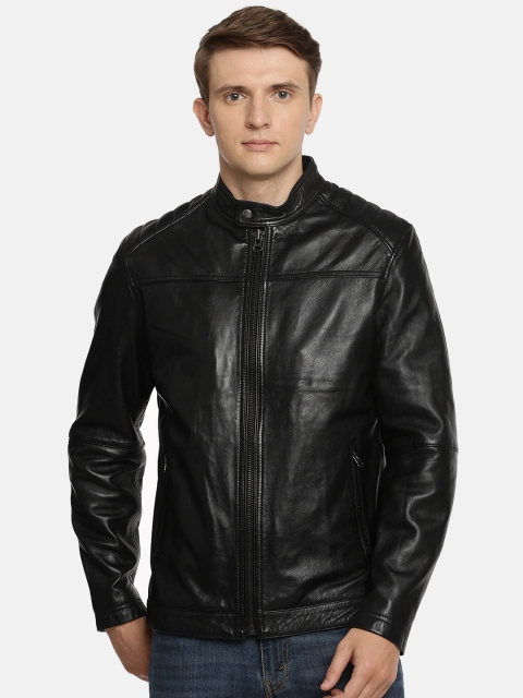 

U.S. Polo Assn. Men Black Solid Biker Jacket