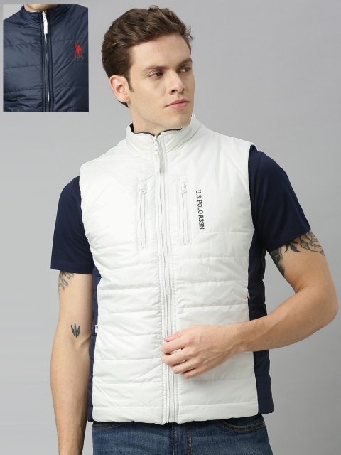 

U.S. Polo Assn. Men White Solid Reversible Padded Jacket