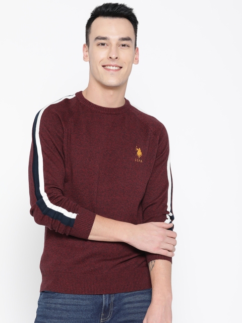 

U.S. Polo Assn. Men Maroon Solid Sweater