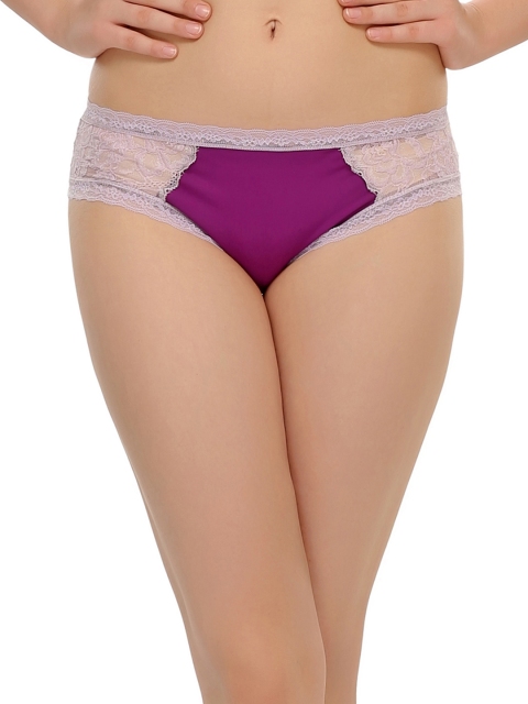 

Clovia Purple Lace Bikini Briefs PN0391P15XL