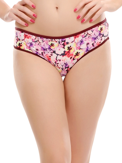 

Clovia Purple & Maroon Printed Bikini Briefs PN0397P15