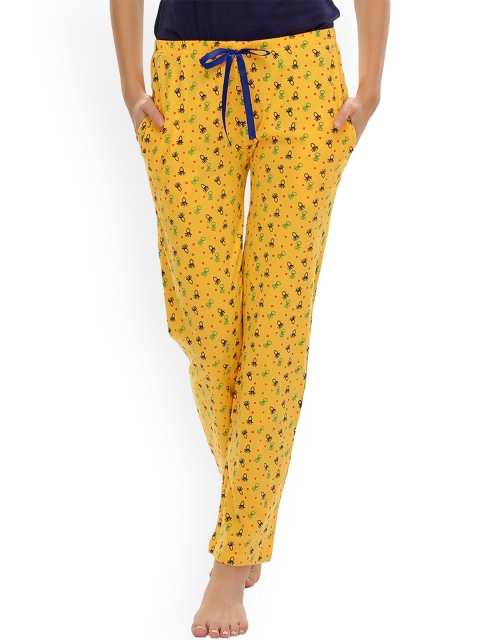 

Clovia Yellow Printed Lounge Pants NS0432P02S