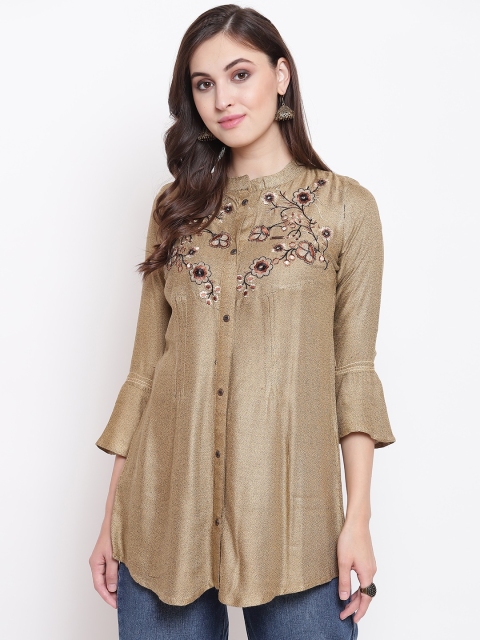 

Kvsfab Women Brown Solid Kurtis