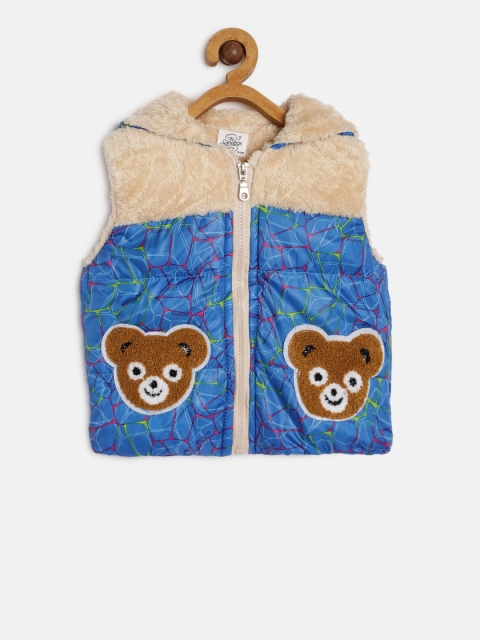 

The Sandbox Clothing Co. Kids Blue Printed Windcheater Jacket
