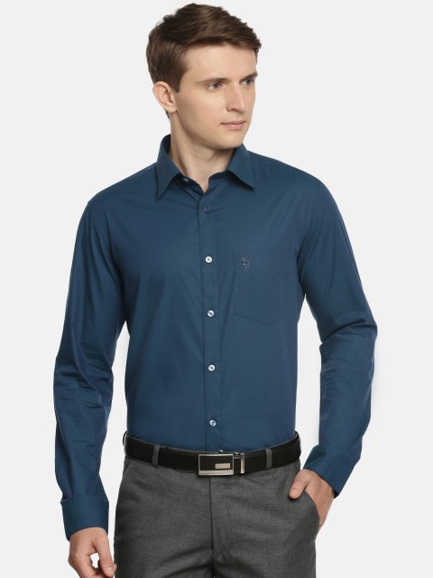 

U.S. Polo Assn. Tailored Men Teal Blue Tailored Fit Solid Formal Shirt