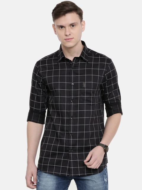 

U.S. Polo Assn. Tailored Men Black & Grey Tailored Fit Checked Casual Shirt