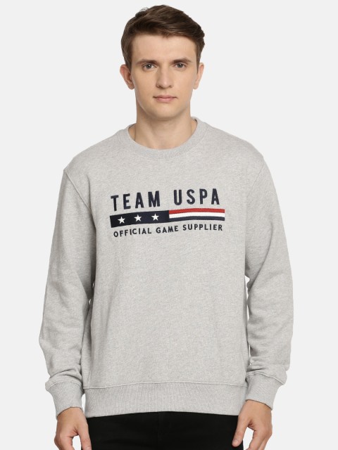 

U.S. Polo Assn. Men Grey Printed Sweatshirt