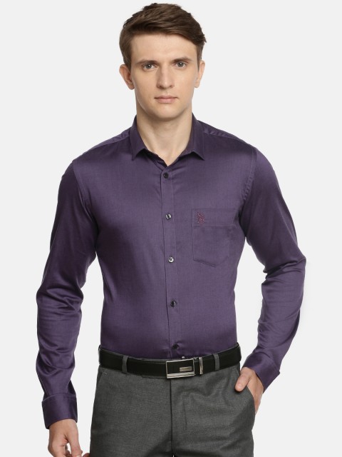 

U.S. Polo Assn. Tailored Men Purple Slim Fit Solid Formal Shirt
