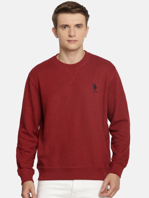 

U.S. Polo Assn. Men Red Solid Sweatshirt