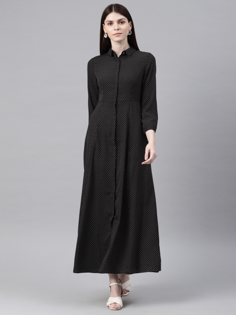 

Van Heusen Woman Women Black Printed Maxi Dress
