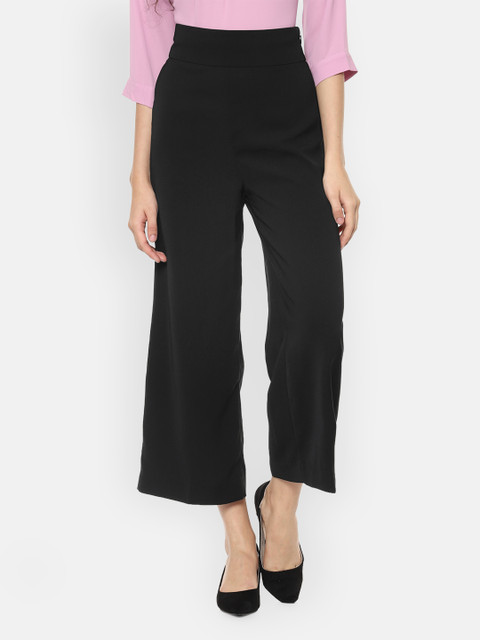 

Van Heusen Woman Women Navy Blue Regular Fit Solid Parallel Trousers