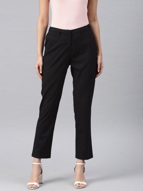 

Van Heusen Woman Women Black Regular Fit Solid Regular Trousers