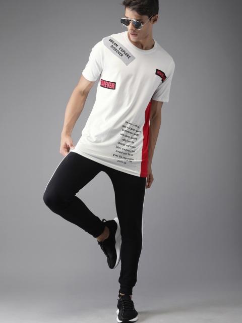 

Moda Rapido Men White Printed Round Neck Pure Cotton T-shirt